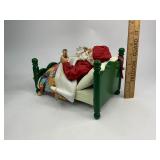 1990 Possible Dreams Clothtique Collection Santa in Bed Music Box