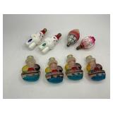 Vintage Christmas Milk Glass Snowman Light Bulbs and and Light Covers