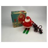 Rosbro Hard Plastic Skiing Santa Glows Light with Box