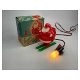 Rosbro Hard Plastic Skiing Santa Glows Light with Box