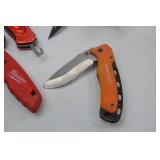 Hand tool lot - Milwaukee, DeWalt, Mossy Oak Utility and Folding Knives (5pcs)
