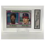 1980 Topps – GMA Graded 10 Gem Mint League Leaders Nolan Ryan, J.R. Richard #206 Strikeouts