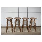 (4ct) Wooden Bar Stools 30" tall