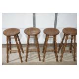 (4ct) Wooden Bar Stools 30" tall