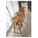 (4ct) Wooden Bar Stools 30" tall