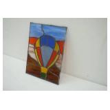 Hot Air Balloon Stained Glass 9"x11.5"
