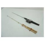 Vintage St. Croix "Fishing Machine" Collapsible Rod & Reel Combo & 2 Ice Fishing Jig Poles