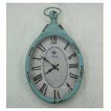 Decorative Metal Wall Clock 7"x11"x2"