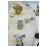 Elephant & Zebra Bathroom Decor & Shower Curtain & Hooks