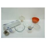 Vintage Jeannette Glass Company Wedding Compote and Other Glass, Ceramic, Potter, Metal Decor