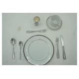 Monticello Poland Place Setting, Salem Silverplate Mini Chalice, Flatware