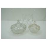 Crystal Stemware & Covered Compote & Candy Dish