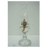 Vintage Clear Glass Oil Lamp 18.5"tall