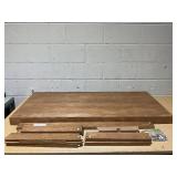 Plank+Beam Farmhouse Coffee Table, 54" Solid Wood Tables for Living Room, Rectangular Center Table 54" x 24" (Minor Transit Damage. Maybe Missing Hardware)
