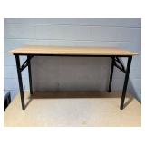 Need Folding Desk, 54 inch Large Computer Desk for Home Office, No Install Needed Study Student Writing Table Desk Workstation, Teak Black