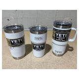 LOT OF 3 Assorted YETI White Tumblers