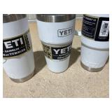 LOT OF 3 Assorted YETI White Tumblers