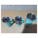 LOT OF 3 Assorted YETI Blue Tumblers