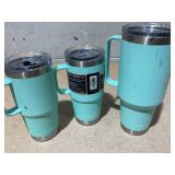 LOT OF 3 Assorted YETI Blue Tumblers
