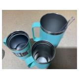 LOT OF 3 Assorted YETI Blue Tumblers