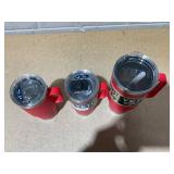 LOT OF 3 Assorted YETI Red Tumblers