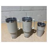 LOT OF 3 Assorted YETI Gray Tumblers