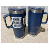 LOT OF 3 Assorted YETI Blue Tumblers