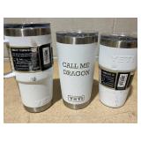 LOT OF 3 Assorted YETI White Tumblers