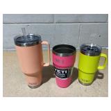 LOT OF 3 Assorted YETI Tumblers