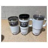 LOT OF 3 Assorted YETI White Tumblers