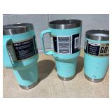LOT OF 3 Assorted YETI Blue Tumblers