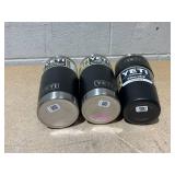 LOT OF 3 Assorted YETI Black Tumblers