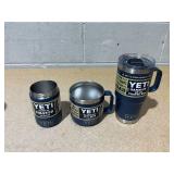 LOT OF 3 Assorted YETI Blue Tumblers