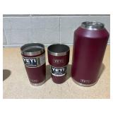 LOT OF 3 Assorted YETI Maroon Tumblers