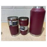 LOT OF 3 Assorted YETI Maroon Tumblers