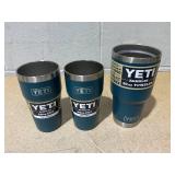 LOT OF 3 Assorted YETI Teal Tumblers