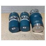 LOT OF 3 Assorted YETI Teal Tumblers