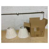 GO&SO 2 Pcs Small Mini Lamp Shades for Table Lamps and Nightstand,5"×9"×6.4" (Spider) Oatmeal Beige Shade Replacement Lamparas Para Cuarto,Suitable for Clip Lamp Holder(Clip Adapter Not Included)