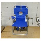 Salt Life 4-Position High Seat Backpack Aluminum Reclining Chair Blue