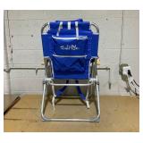 Salt Life 4-Position High Seat Backpack Aluminum Reclining Chair Blue