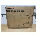 Foldable Mobile Standing Desk, 90 Tiltable Rolling Standing Desk