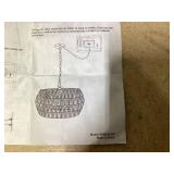 Outdoor Solar Chandelier, 4-Light 19" Rattan Outdoor Chandelier