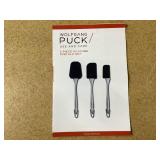 BUNDLE OF 2 Curtis Stone 14" 6.2qt Dura-Pan Nonstick Electric Skillet, Wolfgang Puck 3-piece Silicone Spatula Set w/Stainless Steel Handles