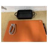 BUNDLE OF 2 Curtis Stone Dura Pan+ Buffet Pan Pot or pan diameter: 9.6 inches (Missing Glass Lid)  Electric Warming Mat (Missing Storage Bag)