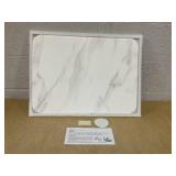 Quick Dry Stone Drying Mat for Kitchen Counter, Water-Absorbent Diatomaceous Dish Drying Mats, Multi-Purpose Stone Drying Tray for Cups Dishes Bottles, Pearl White-Marble