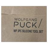 Bundle of Wolfgang Puck 3-piece Silicone Collapsible Bakeware Set AND Wolfgang Puck 2-piece Heavy Gauge Stainless Steel Utensil Set