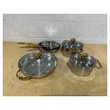 LOT OF Miscellaneous WolfGang Puck Stainless Steel Pot 9 Piece Set