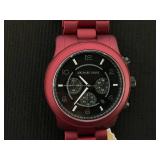 Michael Kors Oversized Runway Red-Coated Watch 45mm case (Paint Has Chipping)