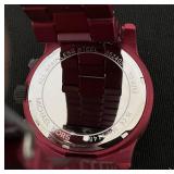 Michael Kors Oversized Runway Red-Coated Watch 45mm case (Paint Has Chipping)