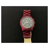 Michael Kors Oversized Runway Red-Coated Watch 45mm case (Paint Has Chipping)